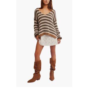 FREE PEOPLE Portland Stripe Cotton Sweater M